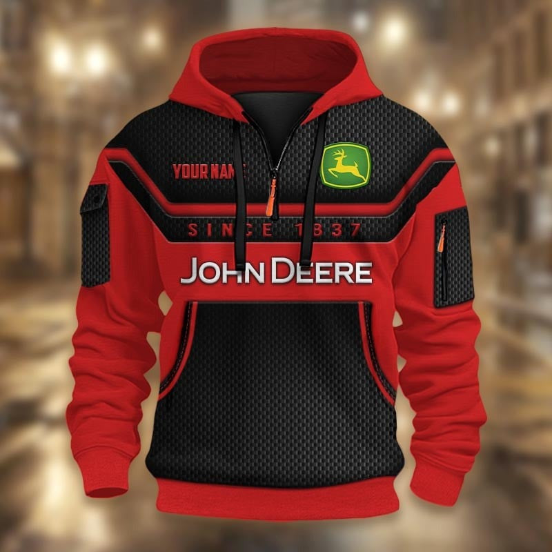 Custom Name JD 3D Quarter Zip Hoodie CR251134