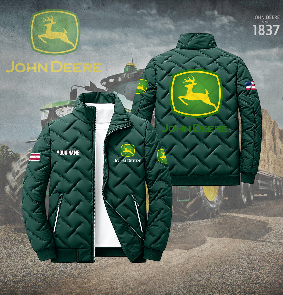 Custom Name JD Puffer Jacket QUY5606