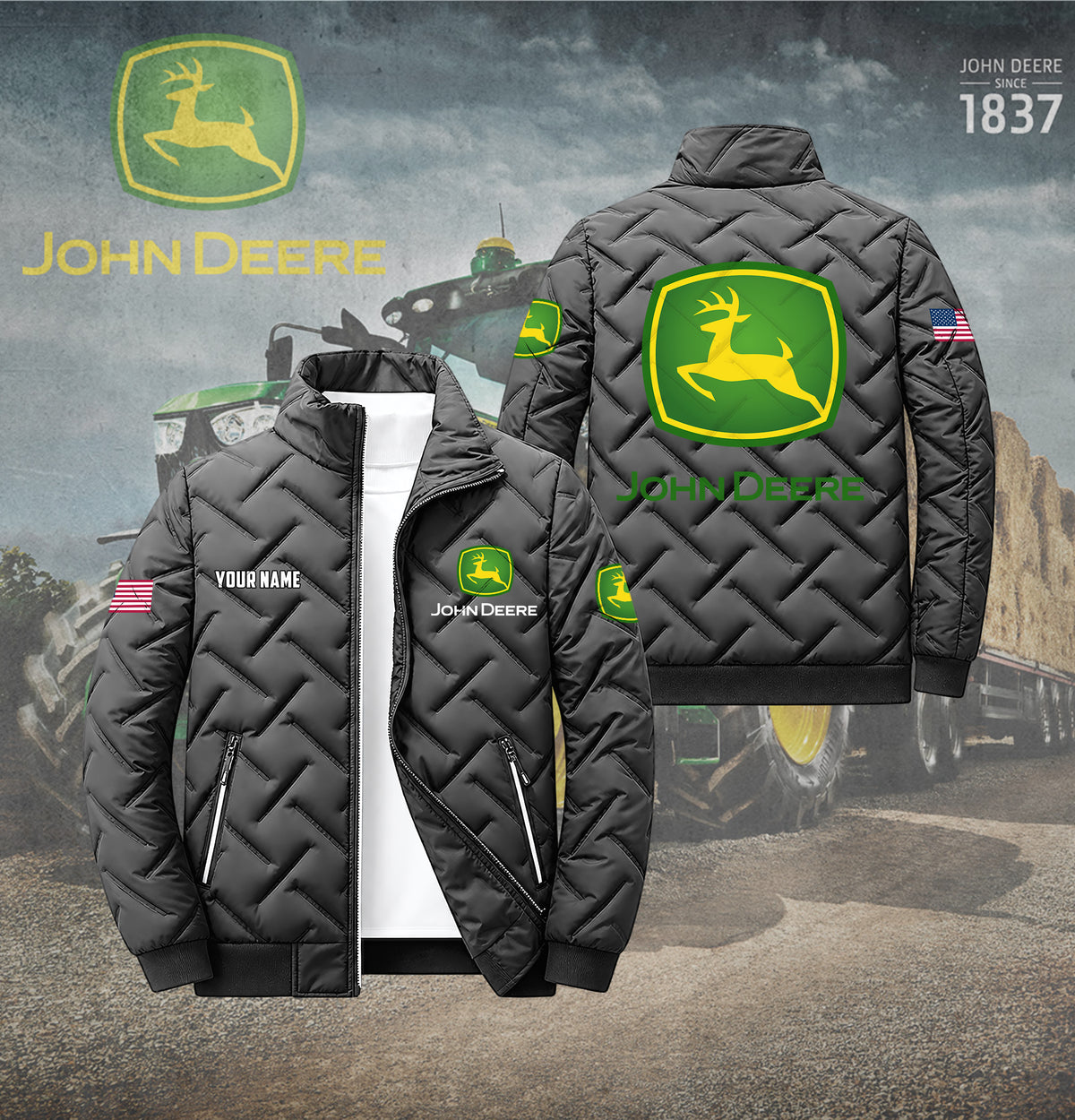Custom Name JD Puffer Jacket QUY5606