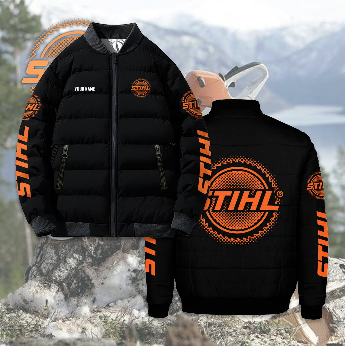 Personalized STL Bomber Puffer Jacket