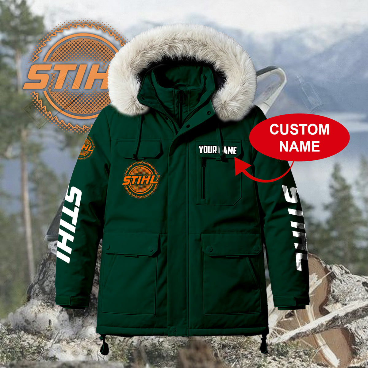 Personalized STL Padded Winter Jacket QUY5608
