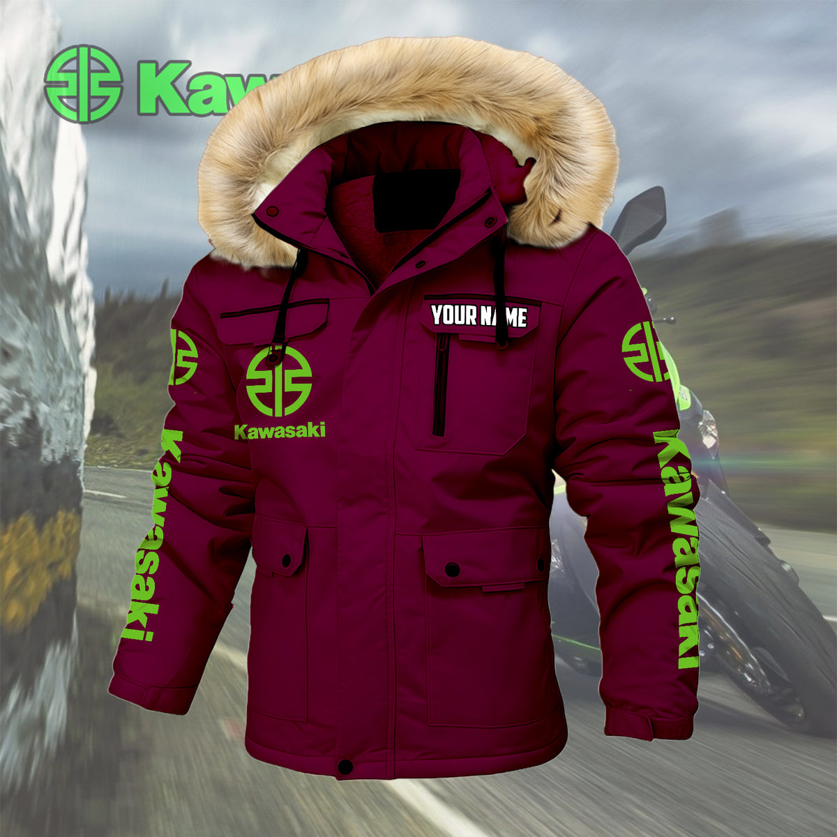 Personalized KAWA Padded Winter Jacket QUY5608