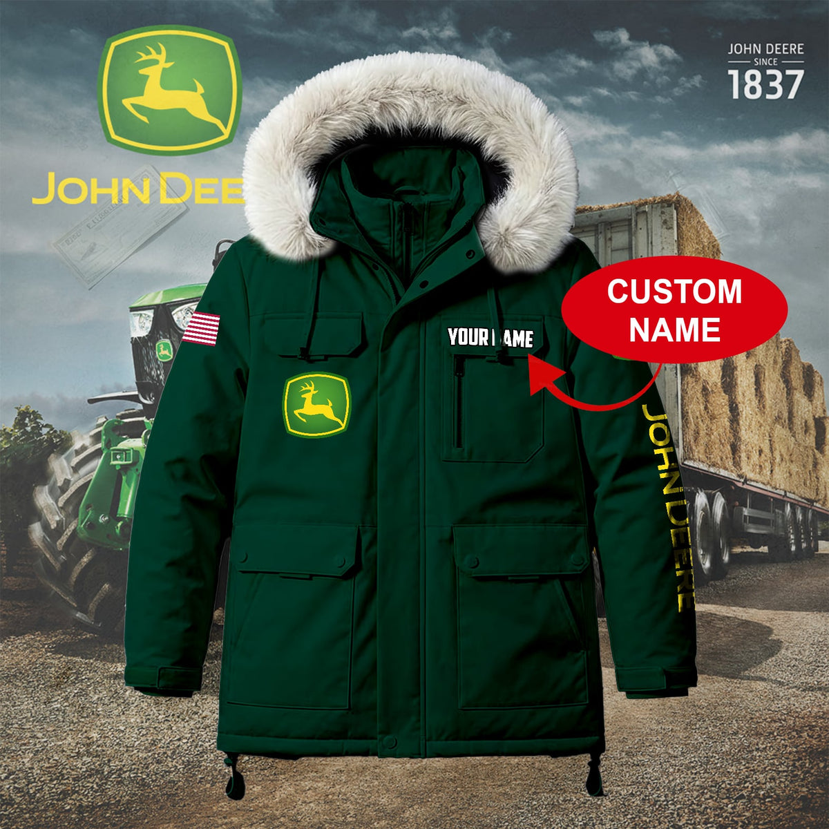 Personalized JD Padded Winter Jacket QUY5608
